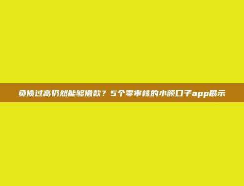 负债过高仍然能够借款？5个零审核的小额口子app展示