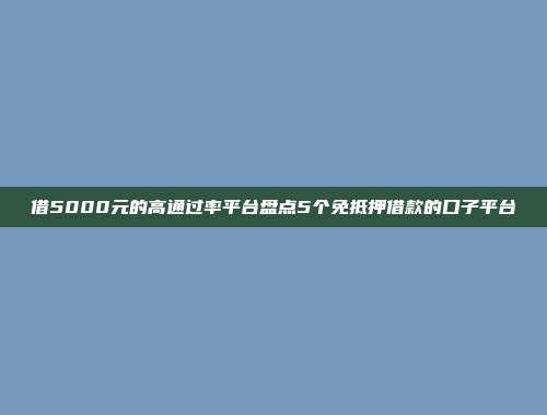 借5000元的高通过率平台盘点5个免抵押借款的口子平台