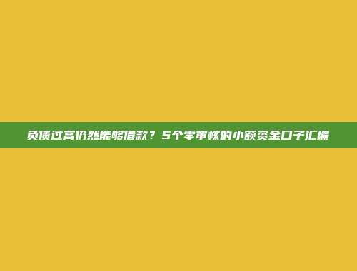 负债过高仍然能够借款？5个零审核的小额资金口子汇编