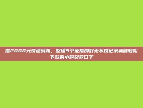 2024年黑户如何快速借款？精选5个黑户秒放5000的网贷平台