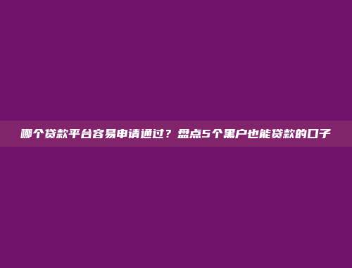 今年黑户借款的借款渠道汇编：立即审核，便捷到账