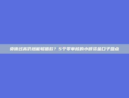 负债过高仍然能够借款？5个零审核的小额资金口子盘点