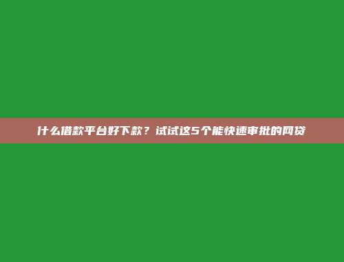 不查大数据借款2024，推荐5个负债高也能下款的网贷平台