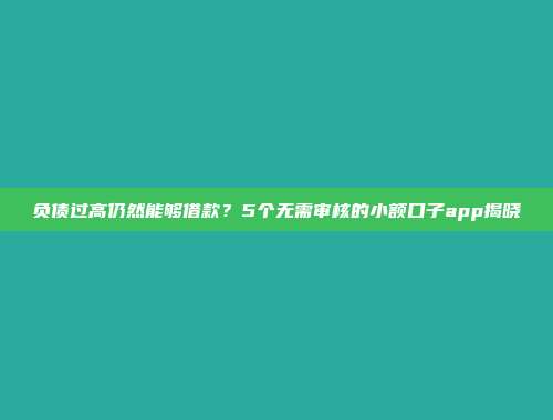 负债过高仍然能够借款？5个无需审核的小额口子app揭晓