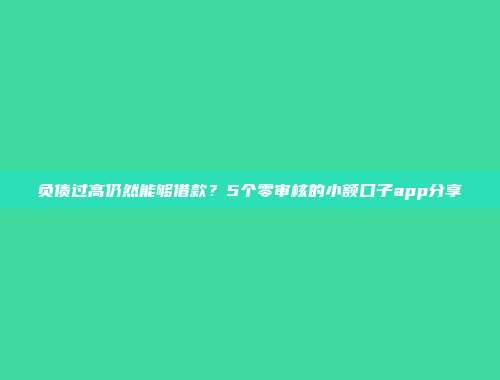 负债过高仍然能够借款？5个零审核的小额口子app分享